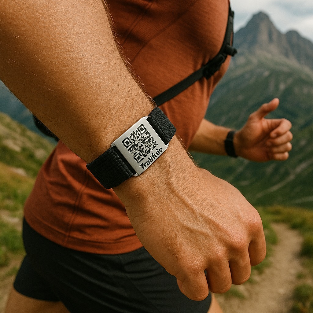 Pulseira TrailSafe com QR Code